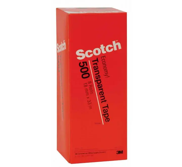 شريط لاصق شفاف 3M 500، 18 × 33 متر، OS-PM001-3A، 8 لفات