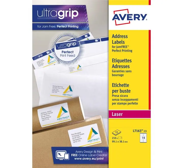 ملصقات العناوين L7160-100 بتقنية ULTRAGRIP وQUICKPEEL، 63.5 × 38.1 مم، 21 ملصقًا لكل ورقة، 100 ورقة في العبوة - Image 4