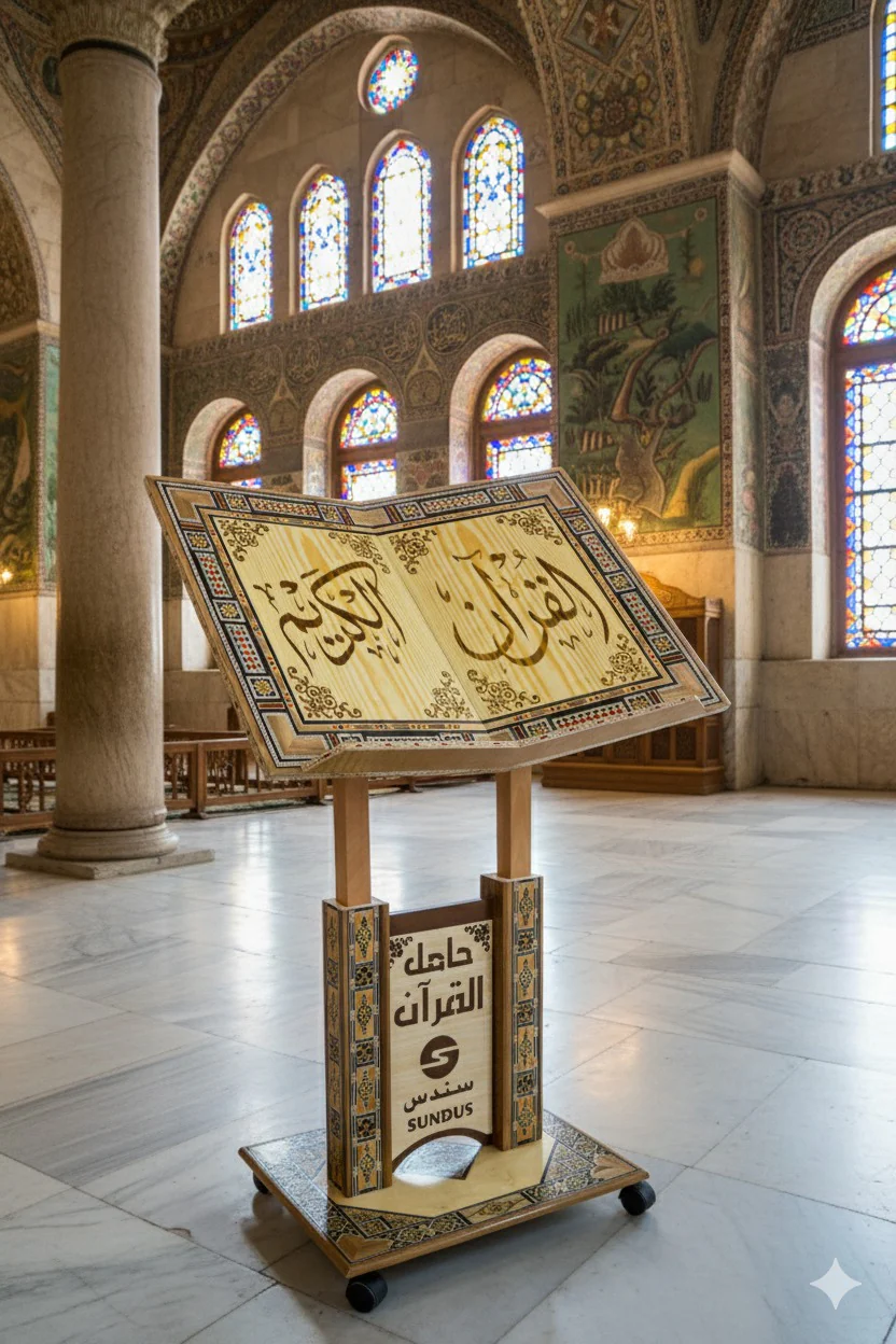 حامل مصحف كبير من الفسيفساء الدمشقية - Image 8