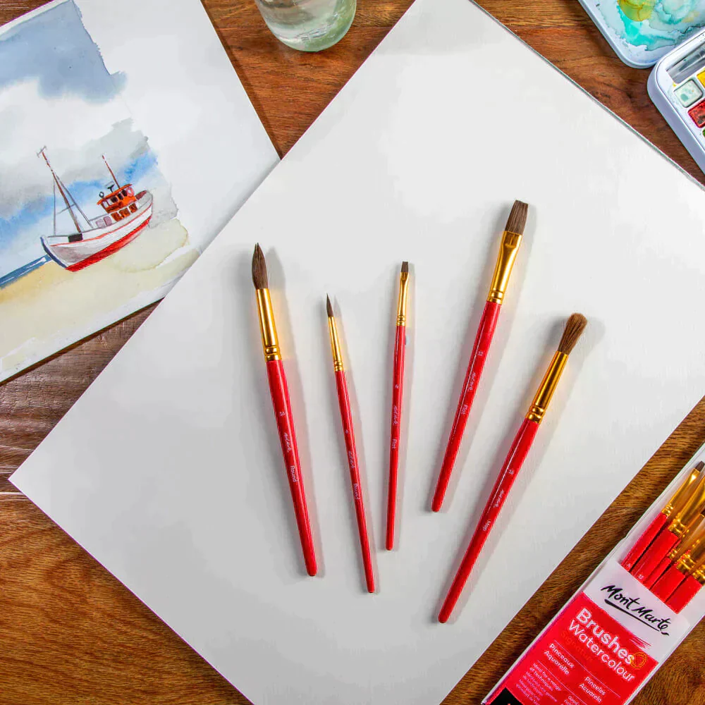 مجموعة فرش رسم من سلسلة معرض مونت مارتي - ألوان مائية، 5 قطع - Image 7
