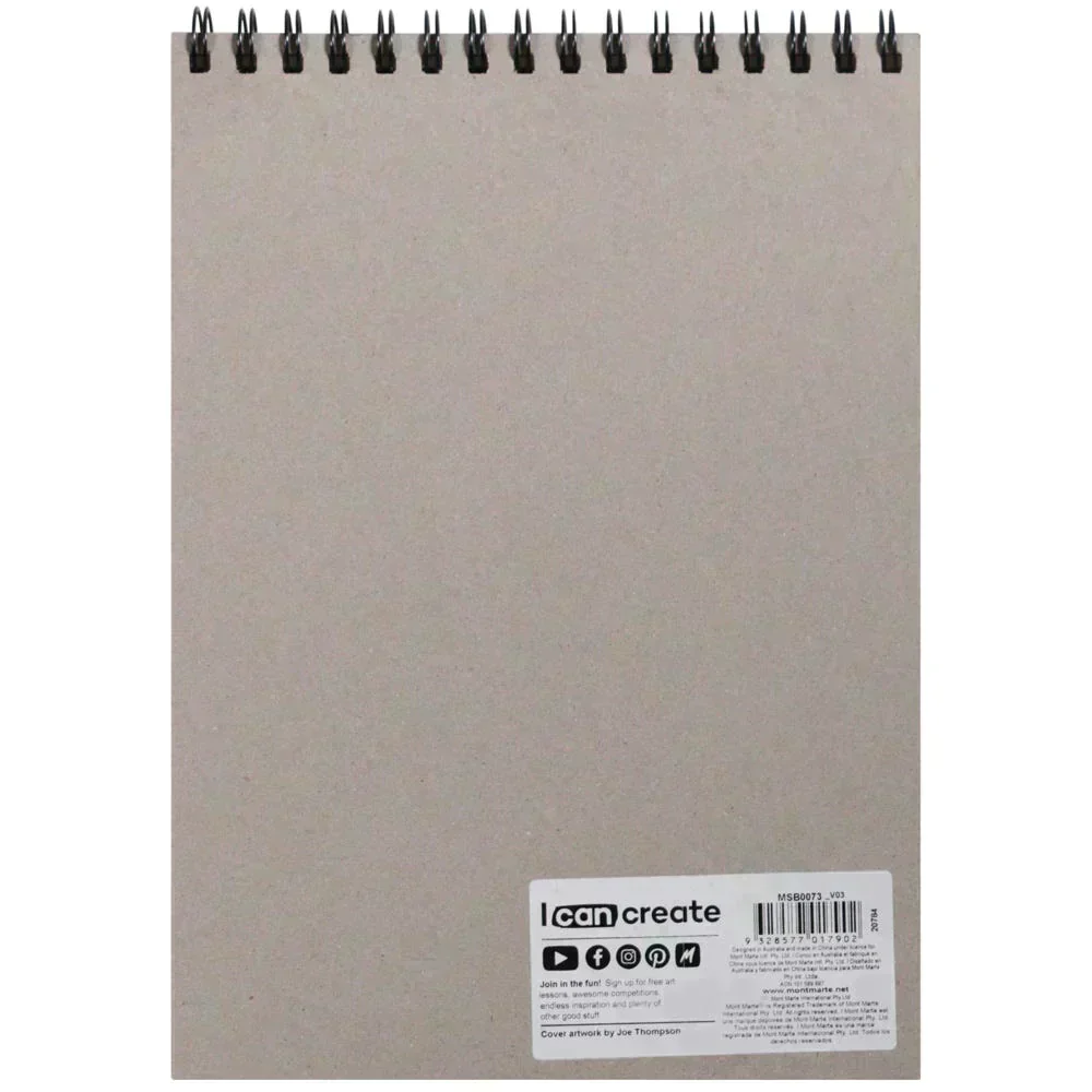 دفتر رسم جامبو من مونت مارتي، ورق أبيض، مجلد حلزوني، A4، 110 جرام/م2، 100 ورقة - MSB0073 - Image 2