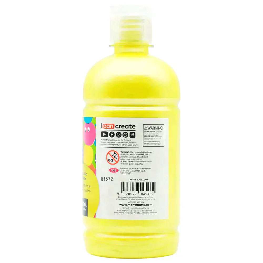 مونت مارتي كيدز - ملصق طلاء معدني 500 مل MPST3001 - أصفر معدني - Image 2