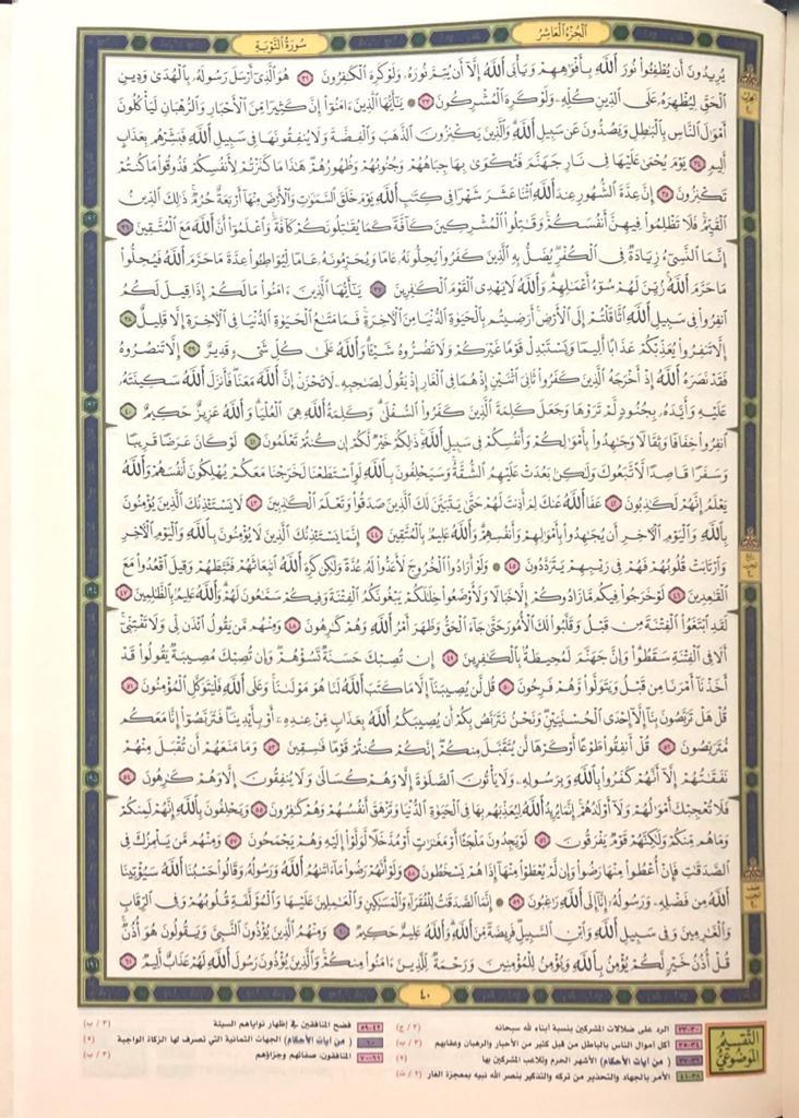 مصحف القيام مع التقسيم الموضوعي لايات القران الكريم جوامعي ورق شاموا مقاس 25×35 سم - Image 3