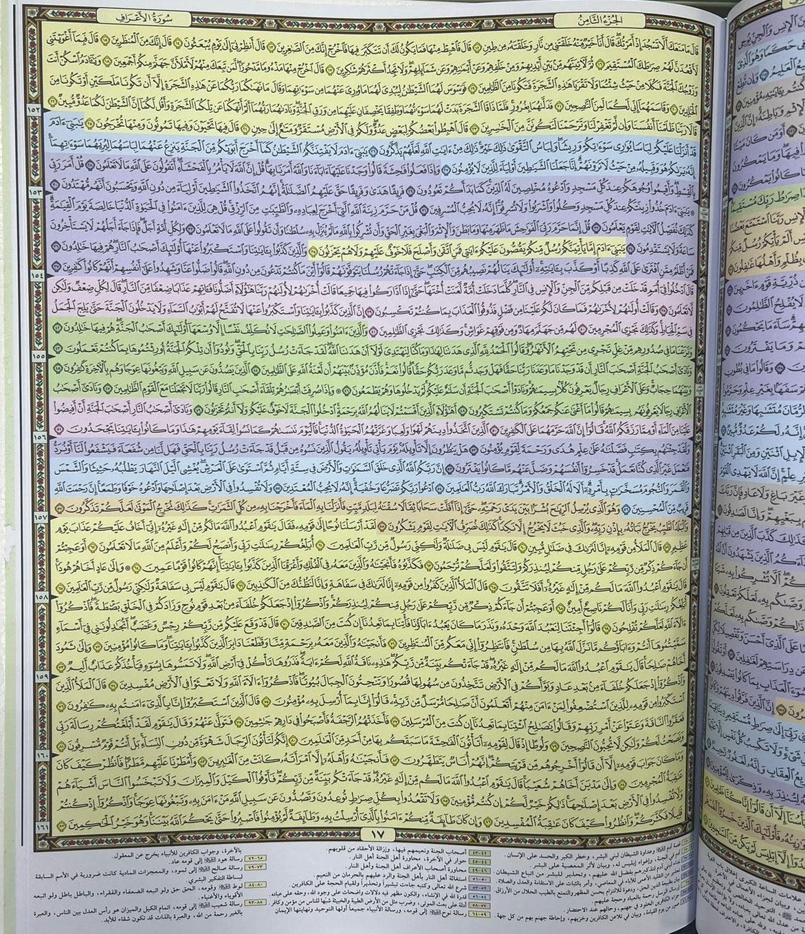 مصحف القيام مع التقسيم الموضوعي لايات القران الكريم دبل جوامعي ورق ابيض مقاس 35×50 سم - Image 6