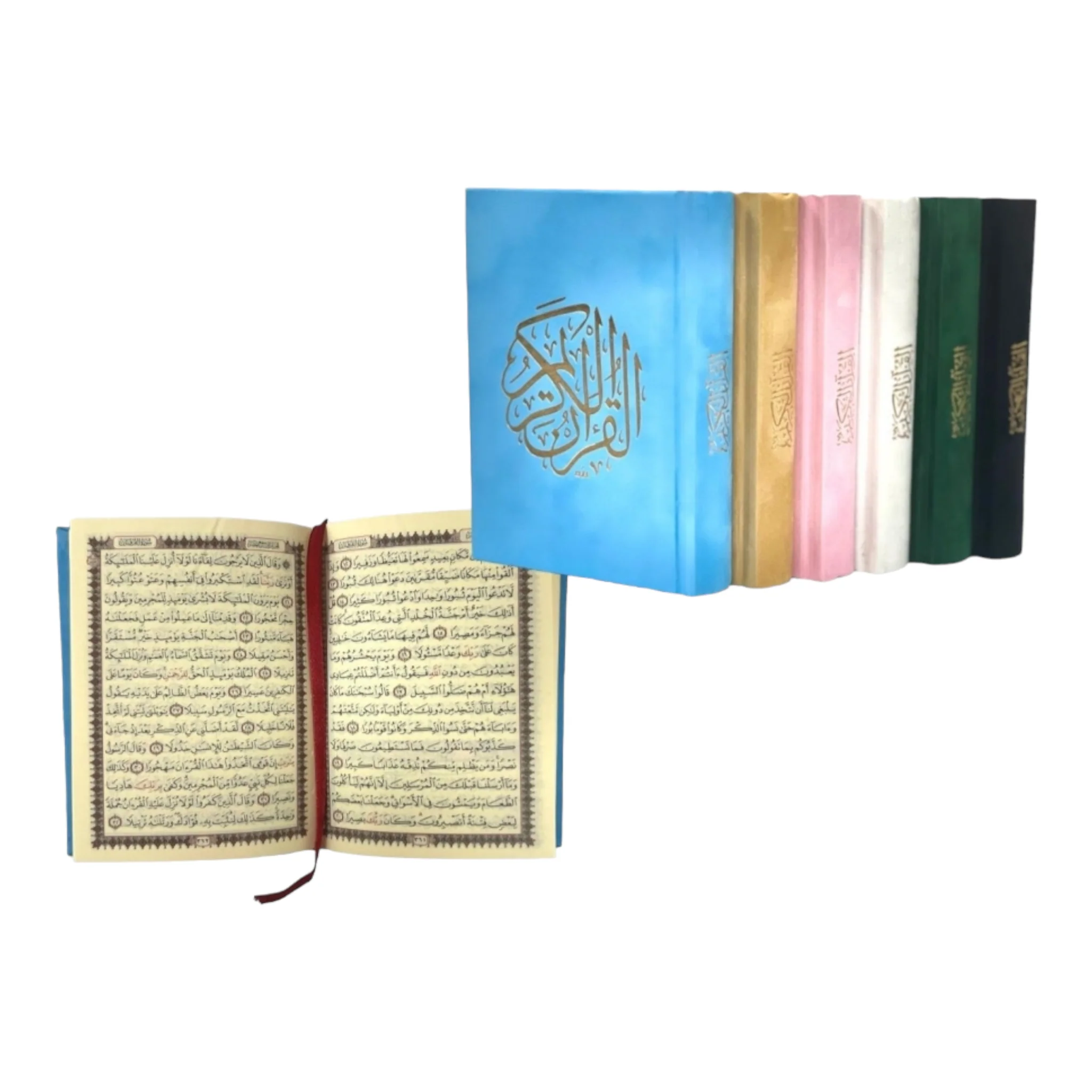 كرتون مصاحف 50 مصحف مقاس 10×14 سم بالرسم العثماني غلاف مخمل ورق شمواه - Image 3