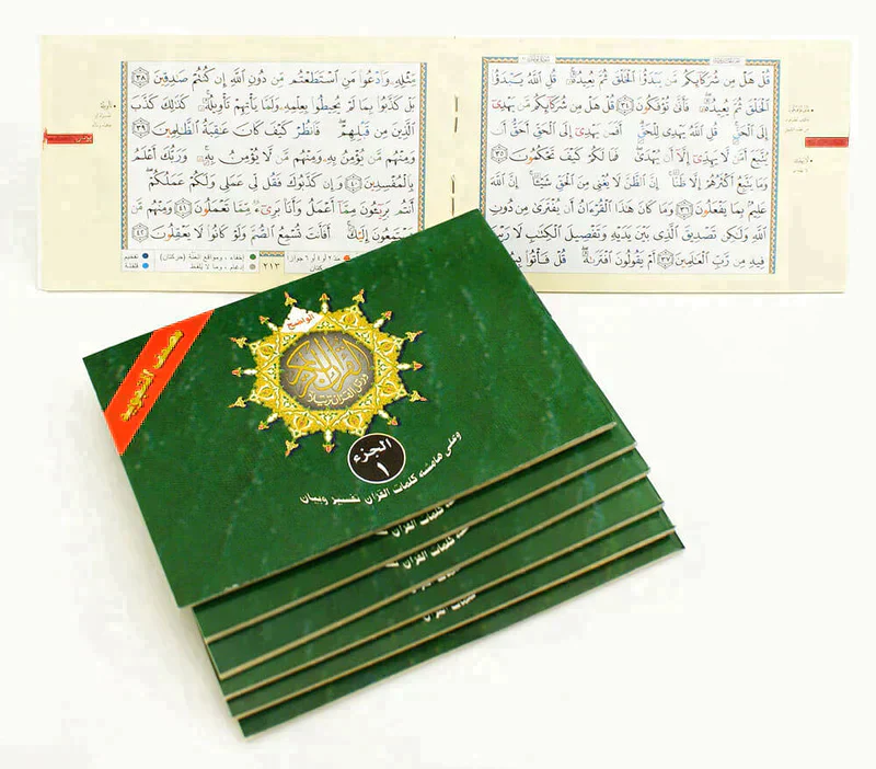مصحف التجويد مجزأ 30 جزء بالعرض قياس 8×12 سم - Image 3